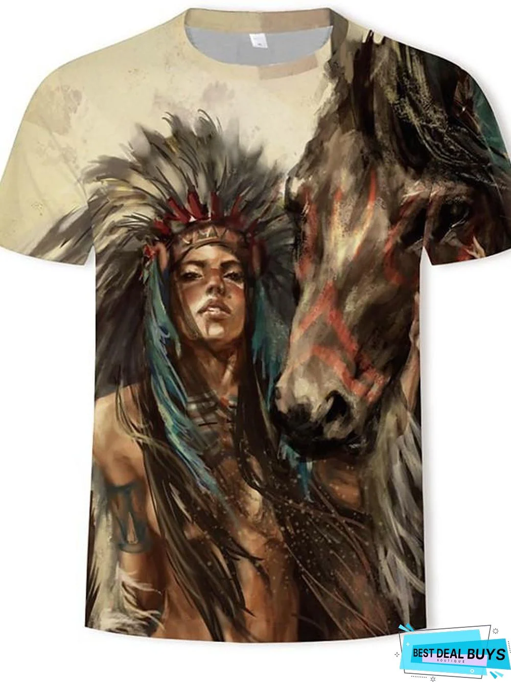 Men's Plus Size 3D Graphic Print T-Shirt Round Neck Light Gray