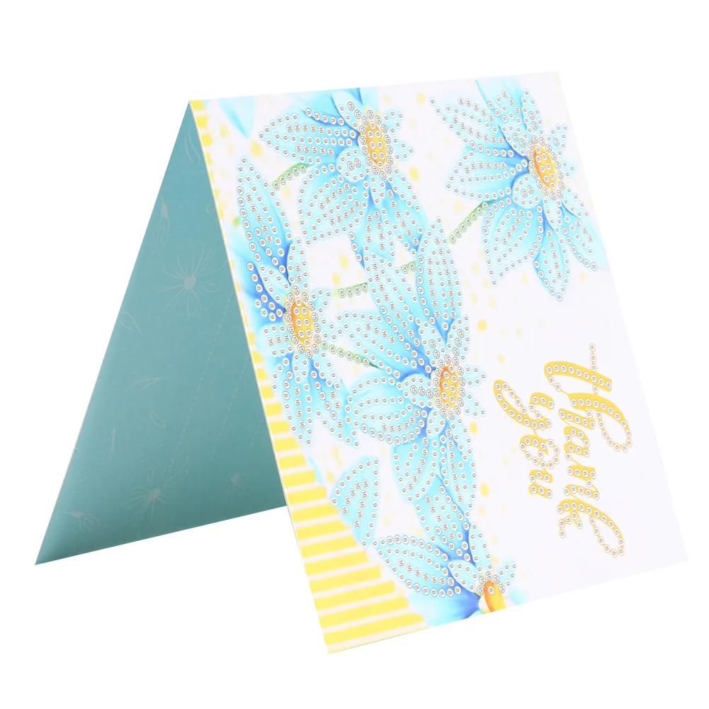 12pcs Diamond Painting Greeting Card - Rhinestone - Embroidery for Birthday【With White Envelope】