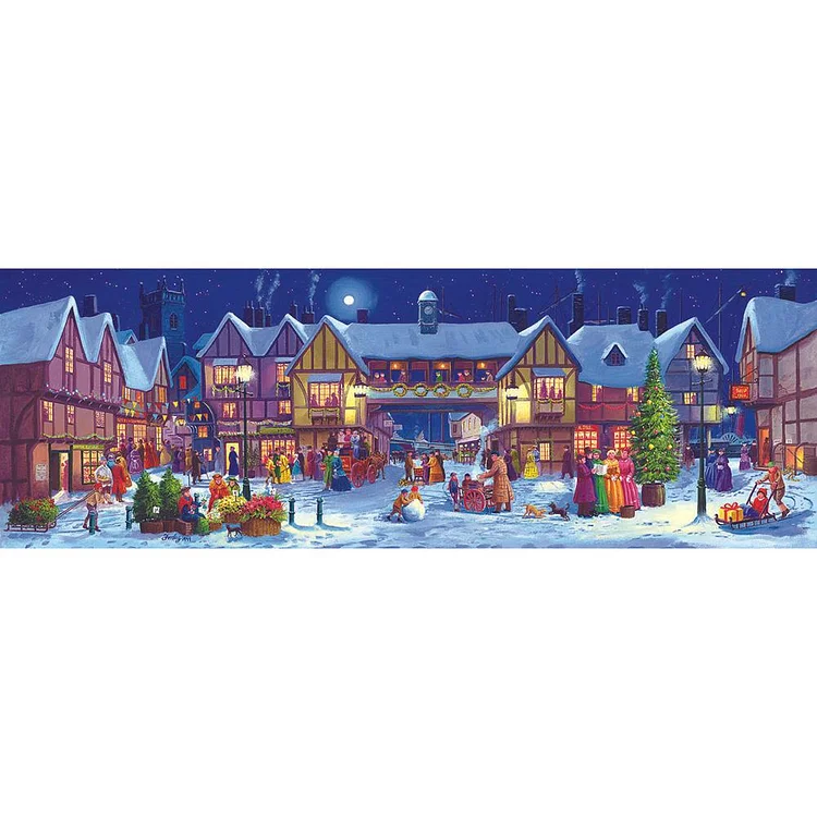 House Snow - Full Round Drill Diamond Painting - 90x30cm(Canvas)