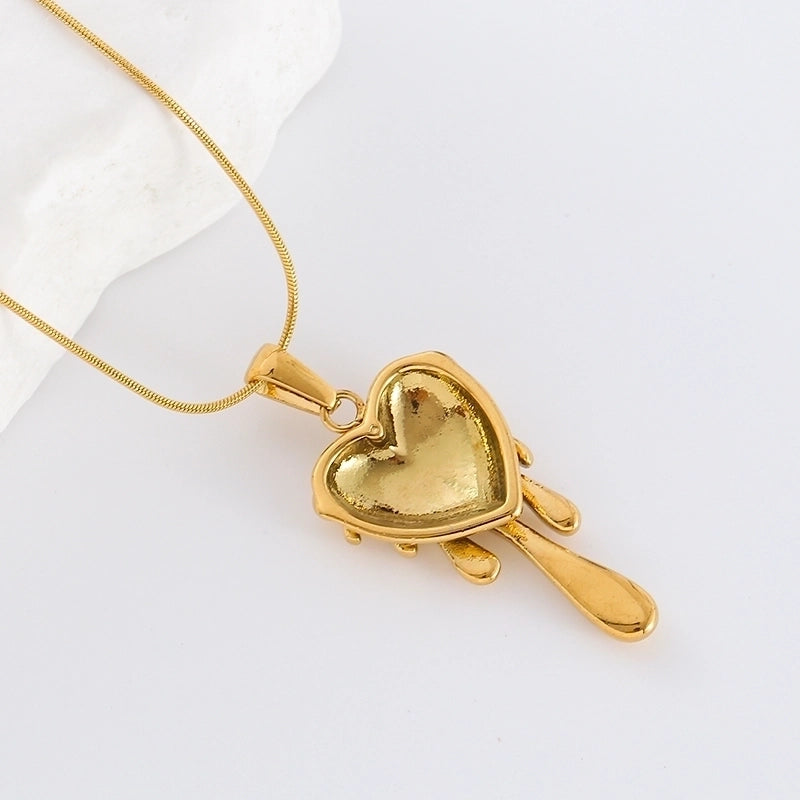 Casual Elegant Classic Style Heart Shape 304 Stainless Steel Pendant Necklace