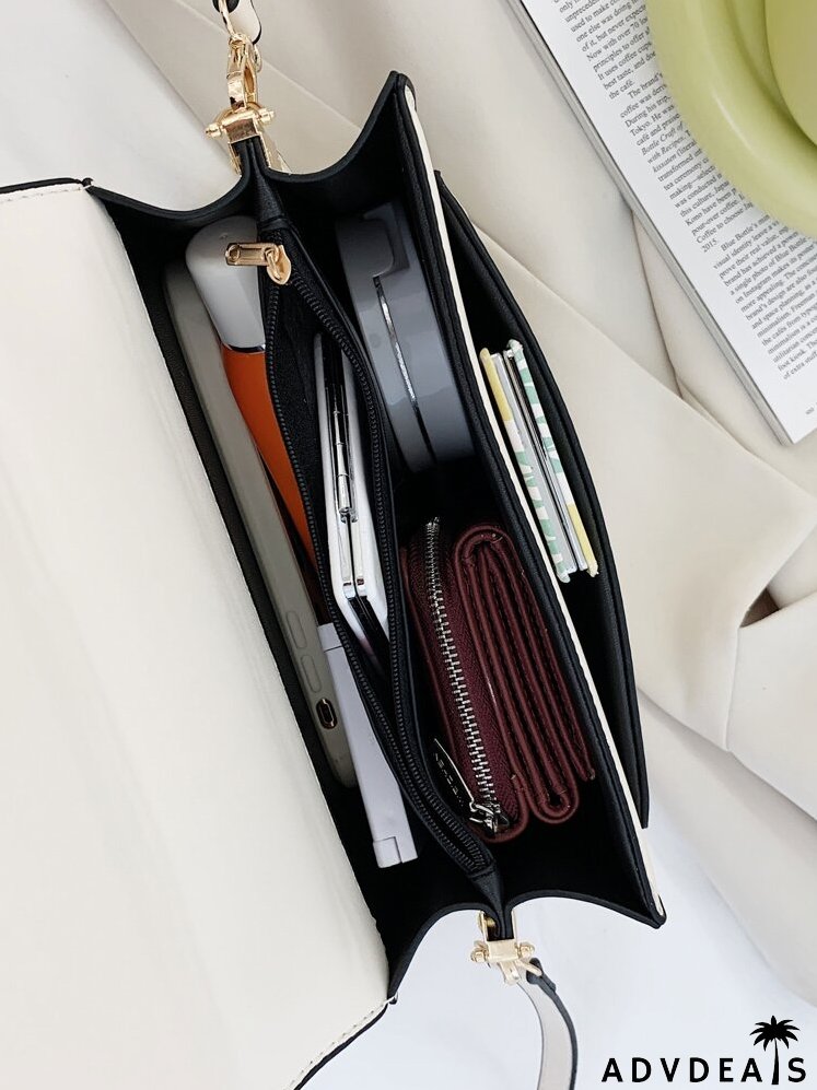 Buckle Detail Flap Square Bag