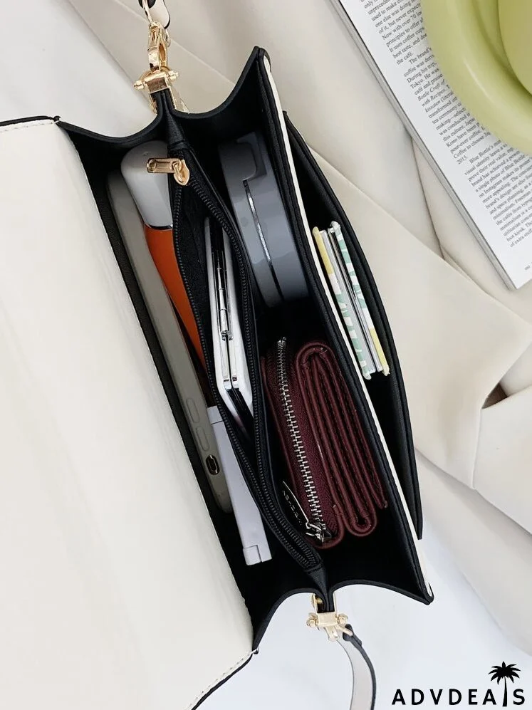 Buckle Detail Flap Square Bag