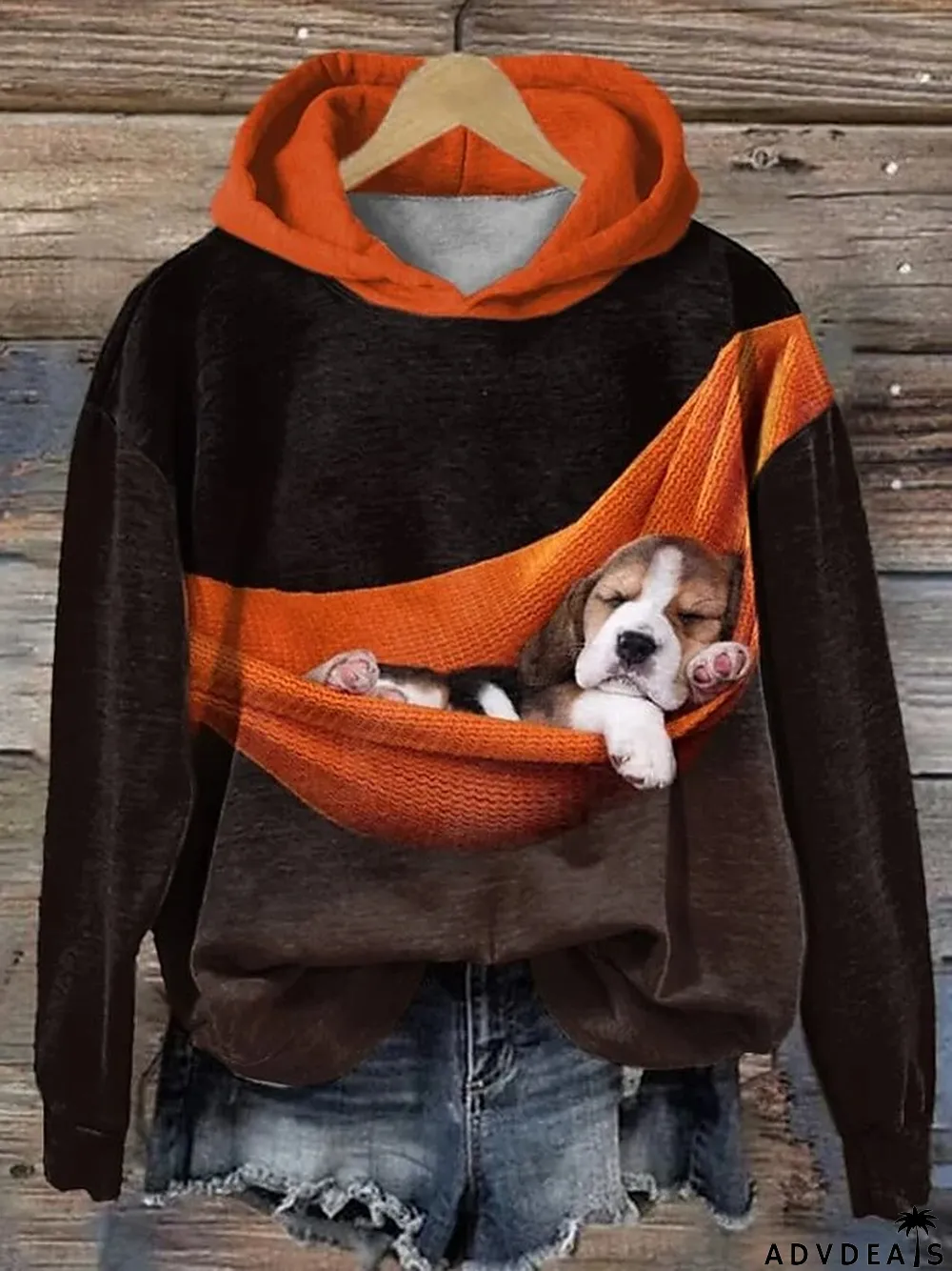 Women's Oversized Hoodie Sweatshirt Pullover Dog Casual Sports Drawstring Orange Active Sportswear Hoodie Long Sleeve Top Micro-elastic Fall & Winter