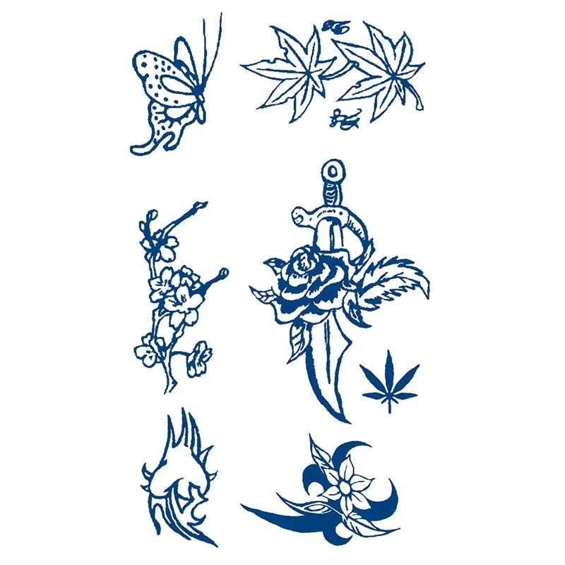 GH101-150 herbal juice tattoo stickers semi-permanent lasting men and women tattoo waterproof sweat plant juice tattoo stickers