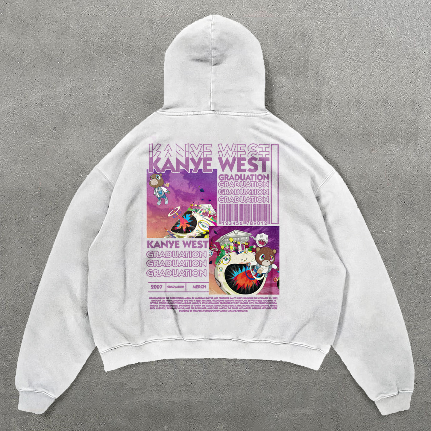 Casual Rapper Graduation Print Long Sleeve Hoodies