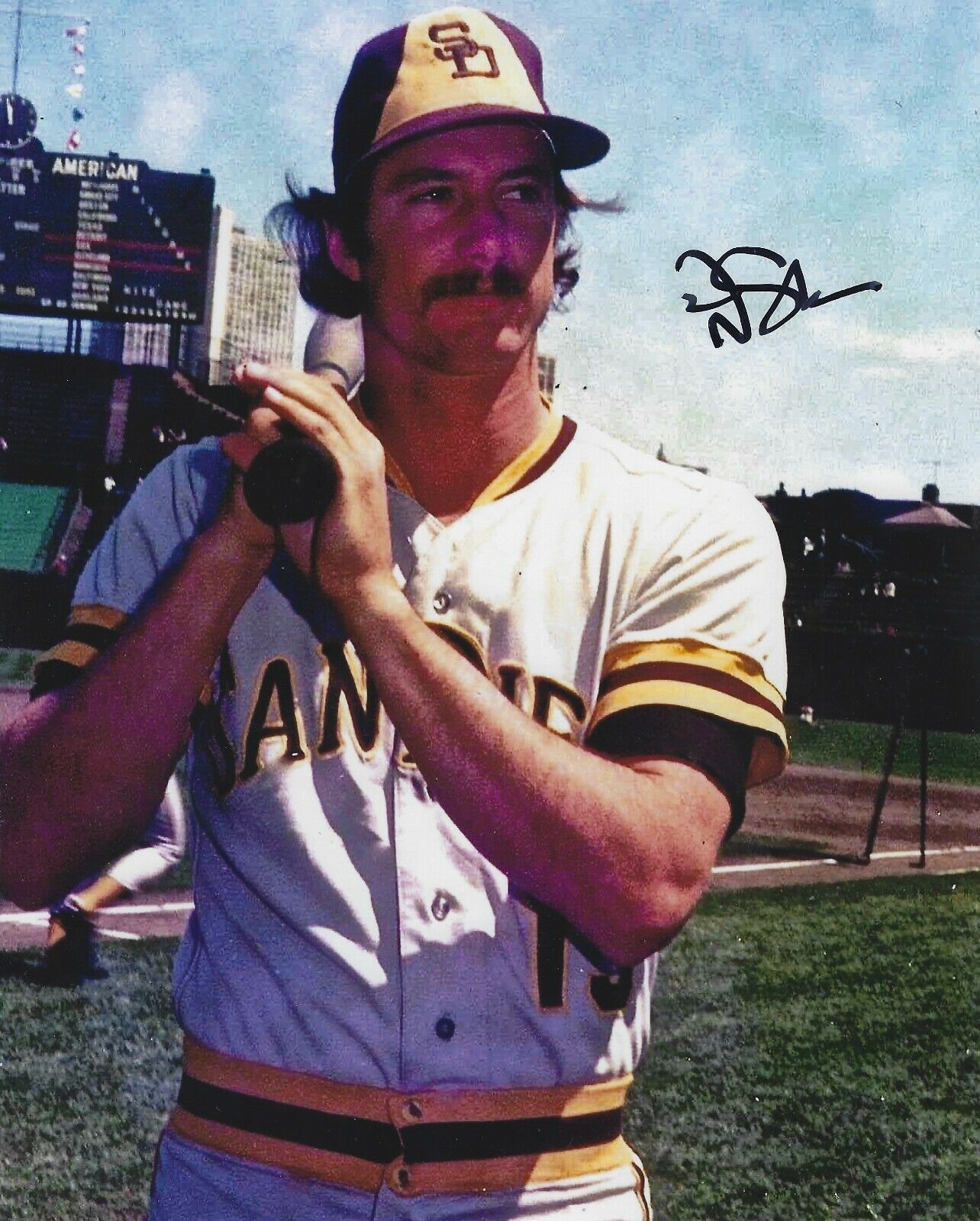 Signed 8x10 DICK SHARON San Diego Padres Autographed Photo Poster painting COA