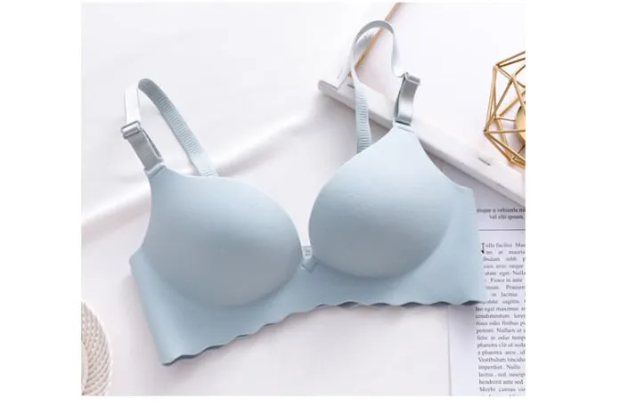 Sexy One-Piece Bra Women Wireless Breathable Underwear Gather Push Up Simple Lingerie Seamless Bralette Candy Color нижнее белье