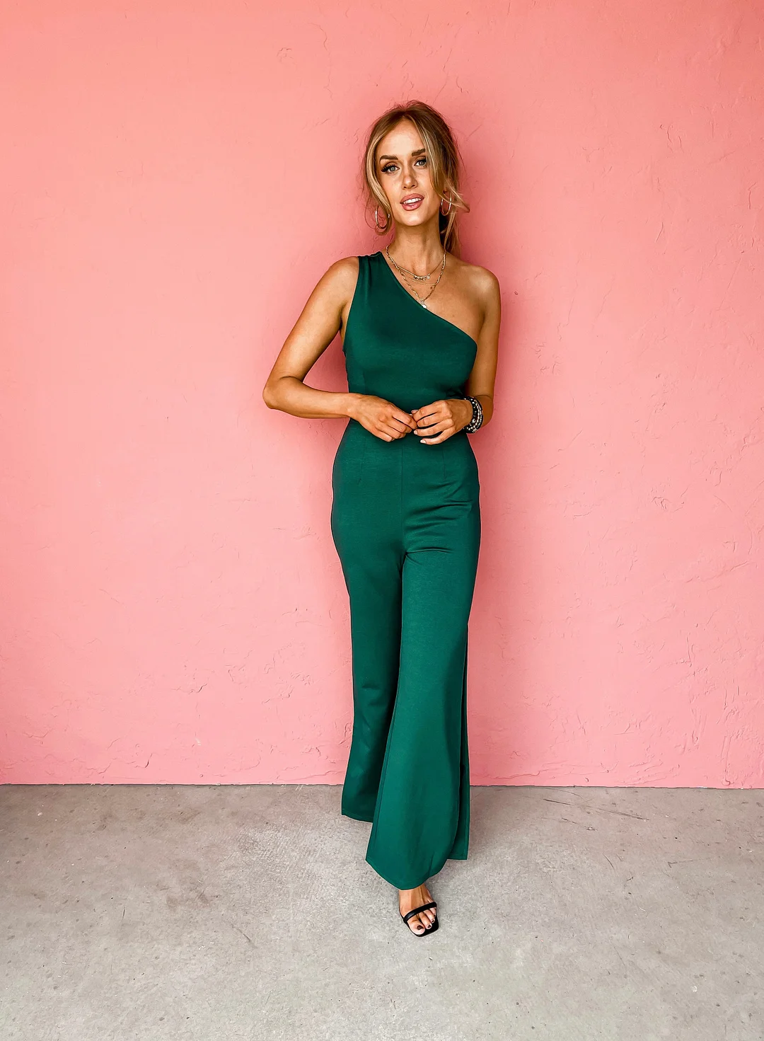Weekend Worthy Split Leg Jumpsuit-Emerald