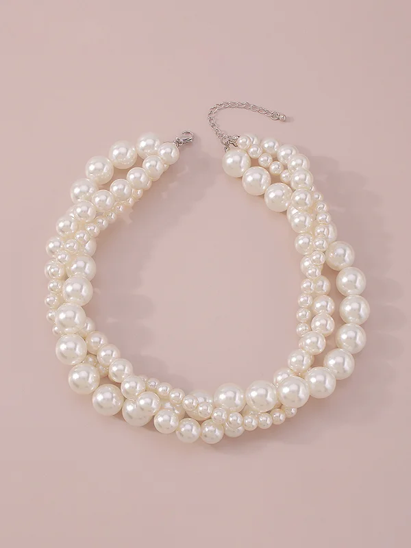 Imitation Pearl Three pieces Necklaces Accessories Dainty Necklace