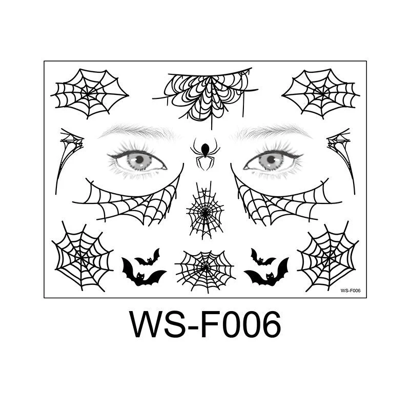 Tattoo Sticker Halloween spider webs Femme Temporary Face Tattoo Waterproof Body Art Fashion