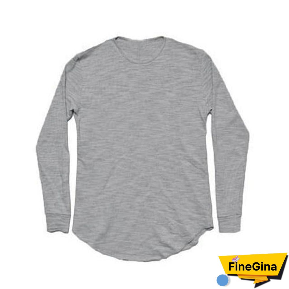 Plus Size Fashion Casual Slim Elastic Soft Solid Long Sleeve Men T Shirts Male Fit Tops Tee