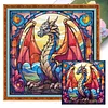 Glass Painting-Pterosaur-11CT Stamped Cross Stitch 40*40cm/15.75*15.75in tapestrymarket