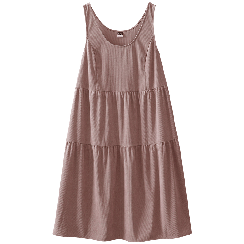 Elegance Plus-Size Corduroy Layering Vest Dress - Slimming Silhouette