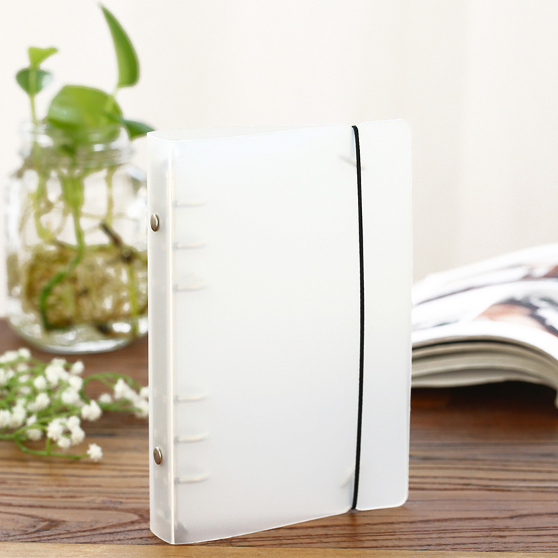 Creative Spiral Notebook Transparent Cover Plastic Clip File Folder Classic Binder Diary Planner Cover A5 A6 stationery