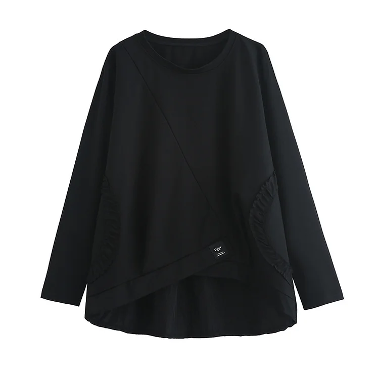 Classic Round Neck Long Sleeve Sweatshirt - yankia