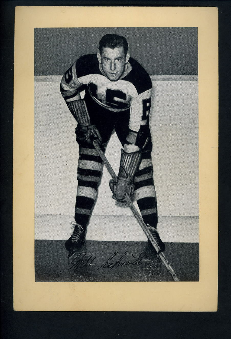 # 31 Milt Schmidt 1934-44 Beehive Group 1 Photo Poster paintings Boston Bruins tan backing