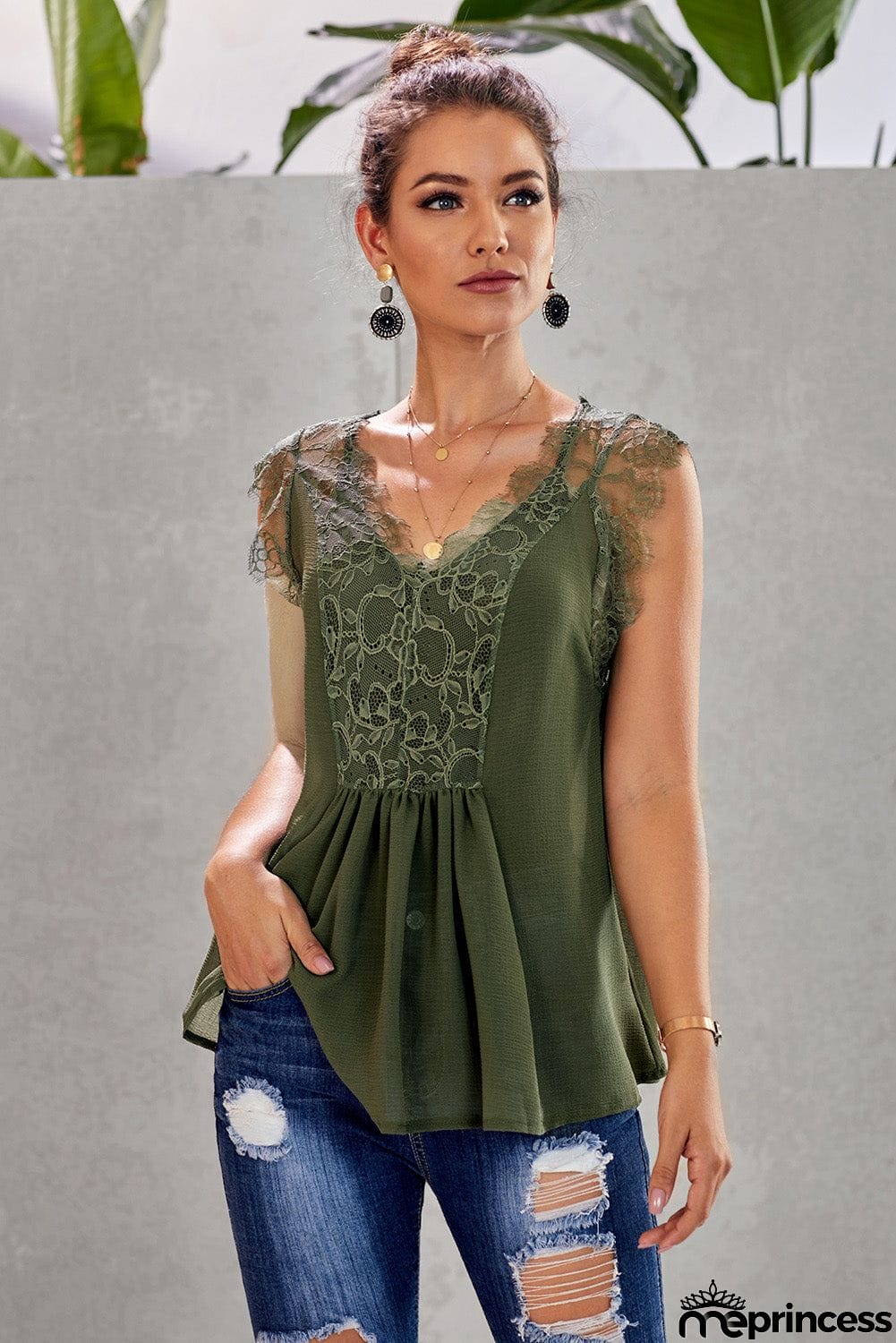 From A Dream Lace Tank Top with Vest