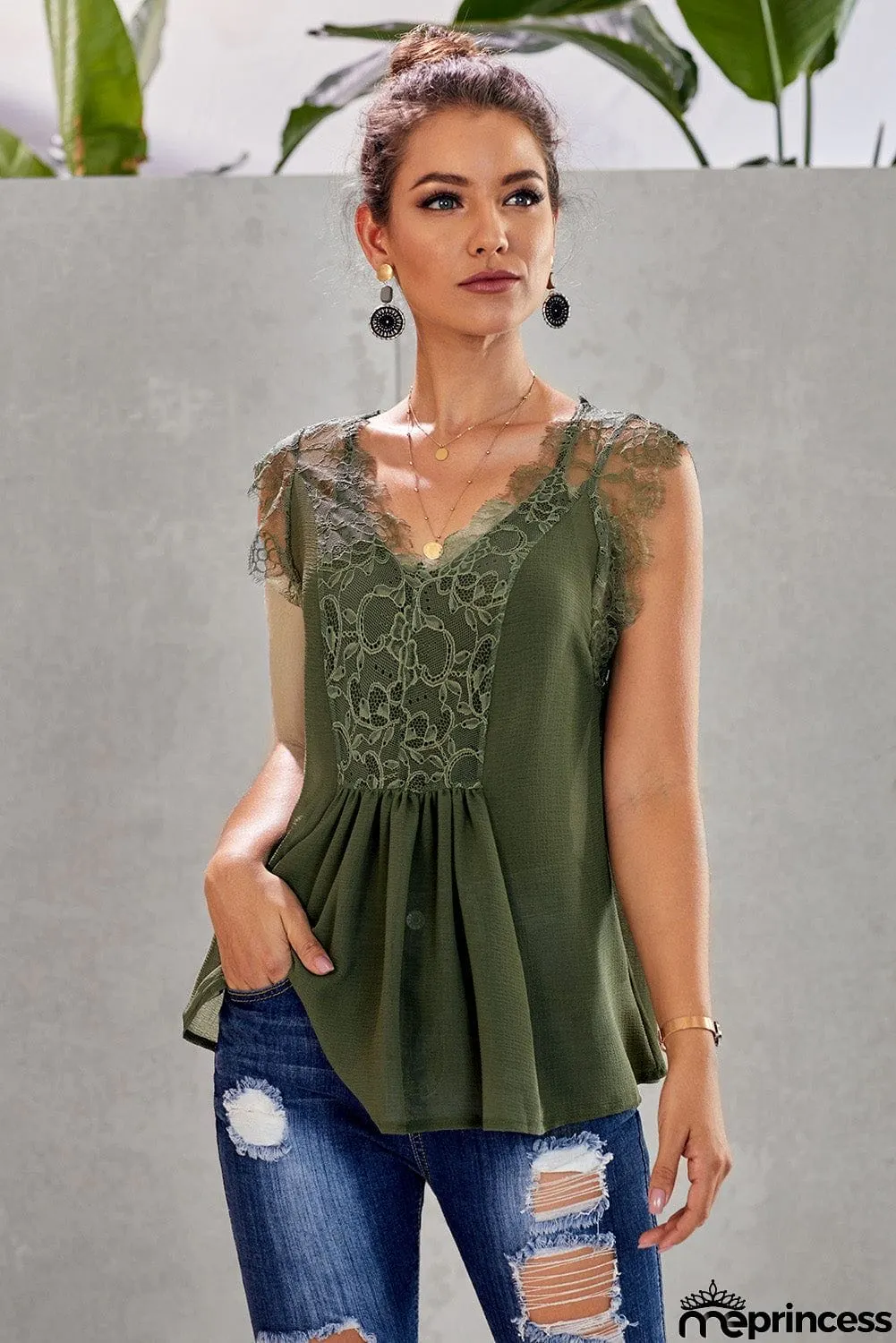 From A Dream Lace Tank Top with Vest