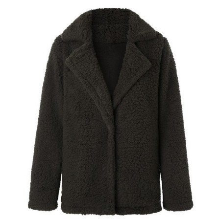  thdmladies Lapel Solid Color Long Sleeve Jacket Cardigan thedmladies