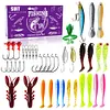 Fishing Lures Kit with Jig Heads Hooks Soft Worm Bait Lures for Bass Pike Crank