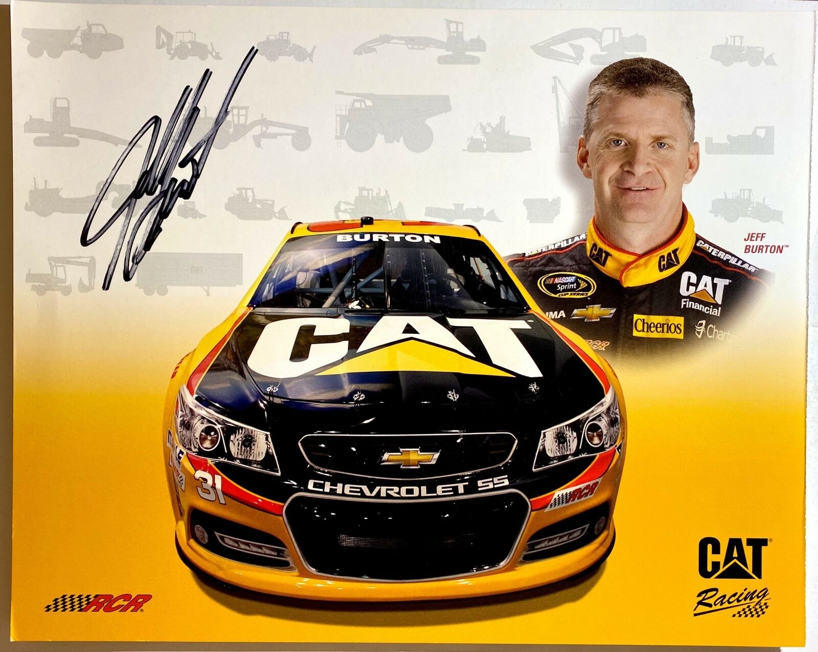 Jeff Burton Signed 8x10 Photo Poster painting NASCAR Stock Car Racing Autograph Auto