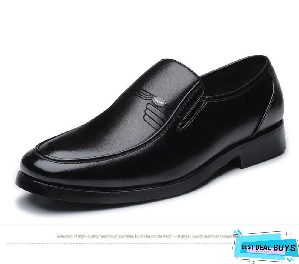 Men Leather Formal Business Shoes Office Work Flat Shoes Breathable Party Anniversary Shoes