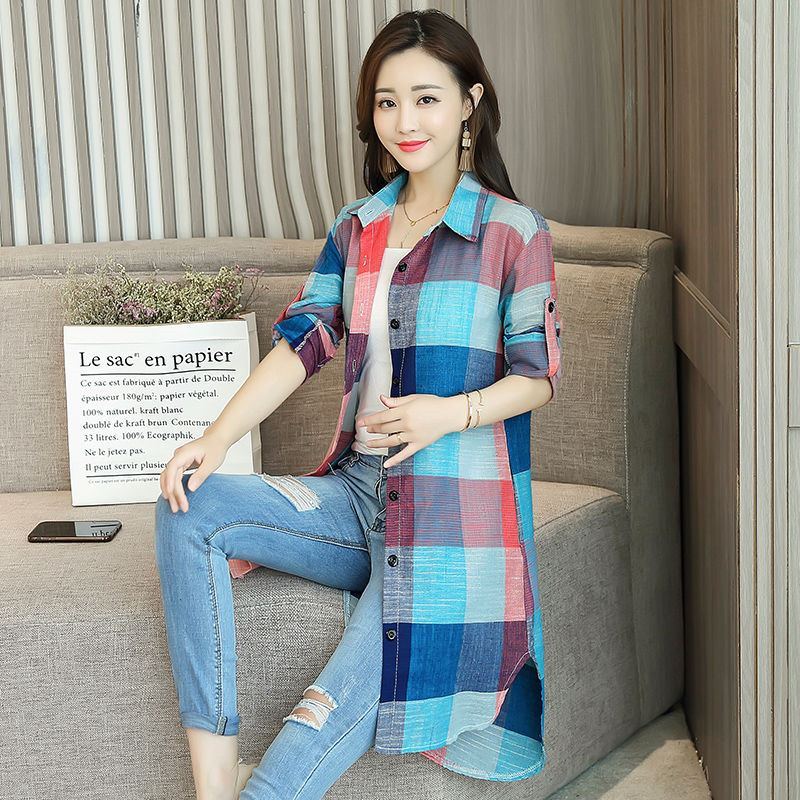 Women Plaid Single Breasted Casual Shirts