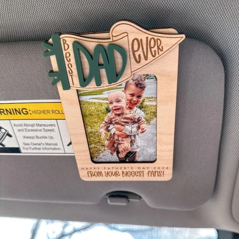 Custom Photo Car Visor Clip| Father's Day Gift| Father's Day Fridge Photo Magnet| Personalized Picture Frame|Photo Frame | Gift for Dad |