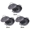 Cast Iron Roasted Sweet Potato Pan W/Lid Garlic Roaster for Picnic Camping Patio