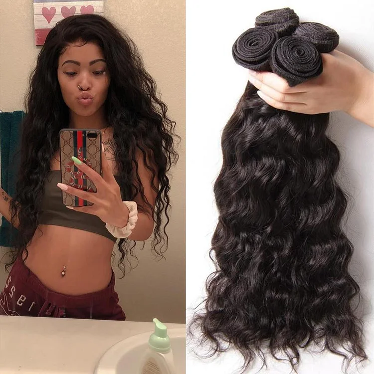 Hair Malaysian Natural Wave Virgin Human Hair Bundles 4 Pieces/pack Natural Color