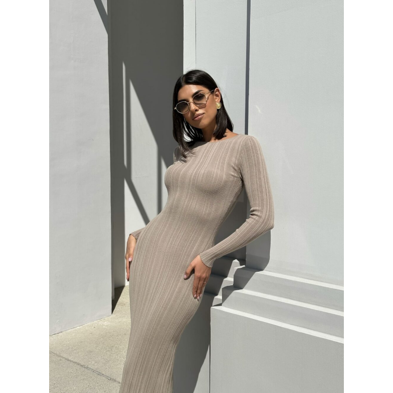 Ootddress Long Sleeve Slim Knit Maxi Dress For Women High Waist Casual Fashion Elegant Party Dress Skinny Summer Female Dress 2025
