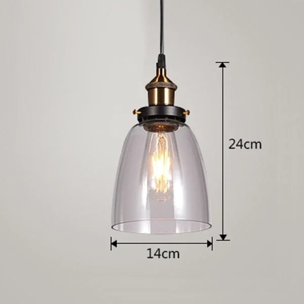 Vintage Pendant Lights Amber Glass E27 Edison Bulb Pendant Lamp