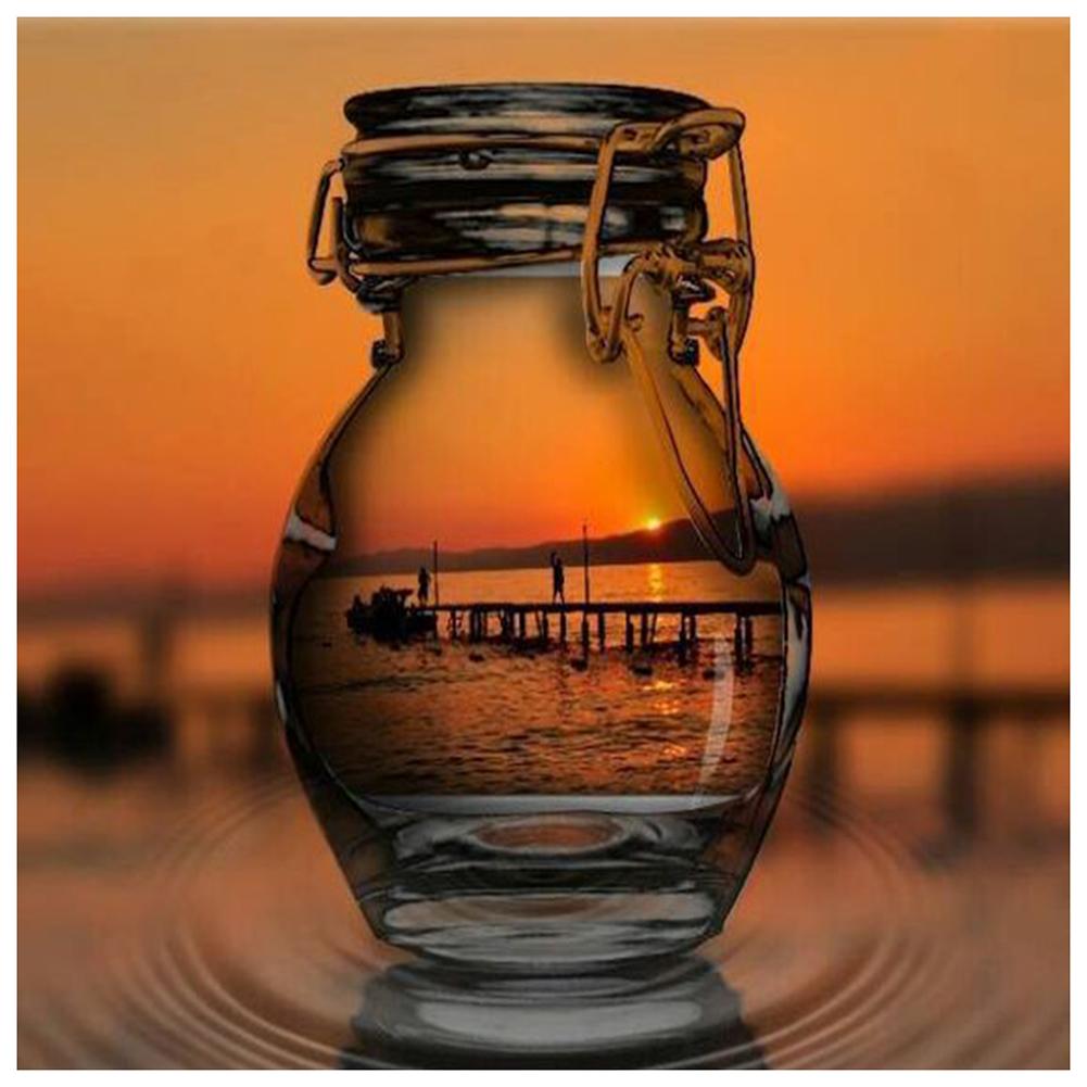 

30*30CM - Bottle Landscape - Round Drill Diamond Painting, 501 Original
