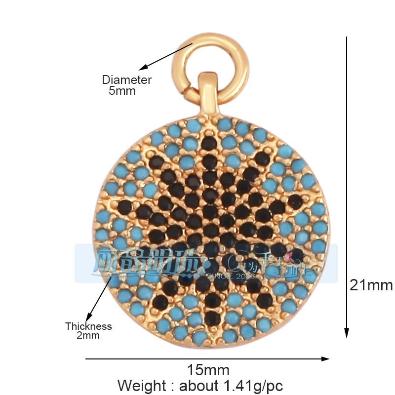 1 Piece 15 * 21mm 18 * 23mm 9*16mm Copper Zircon Sun Star Lightning Pendant Jewelry Accessories