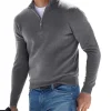 New Long Sleeve V-Neck Zipper Casual Sweater