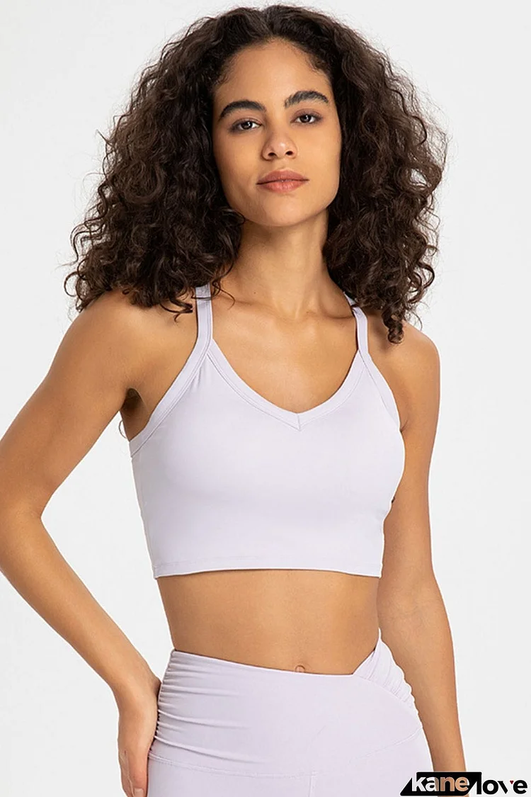 Crisscross Back V-Neck Sports Bra