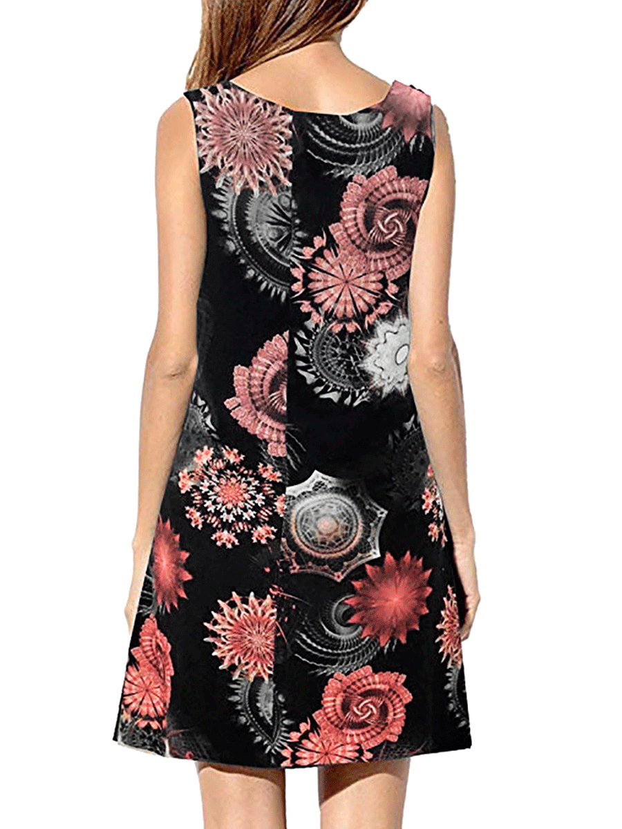 Sleeveless Loose Back Zip Tank Dress