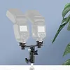 Dual Flash Bracket Hot Shoe Speedlight Stand Umbrella Holder 1/4inch to 3/8inch