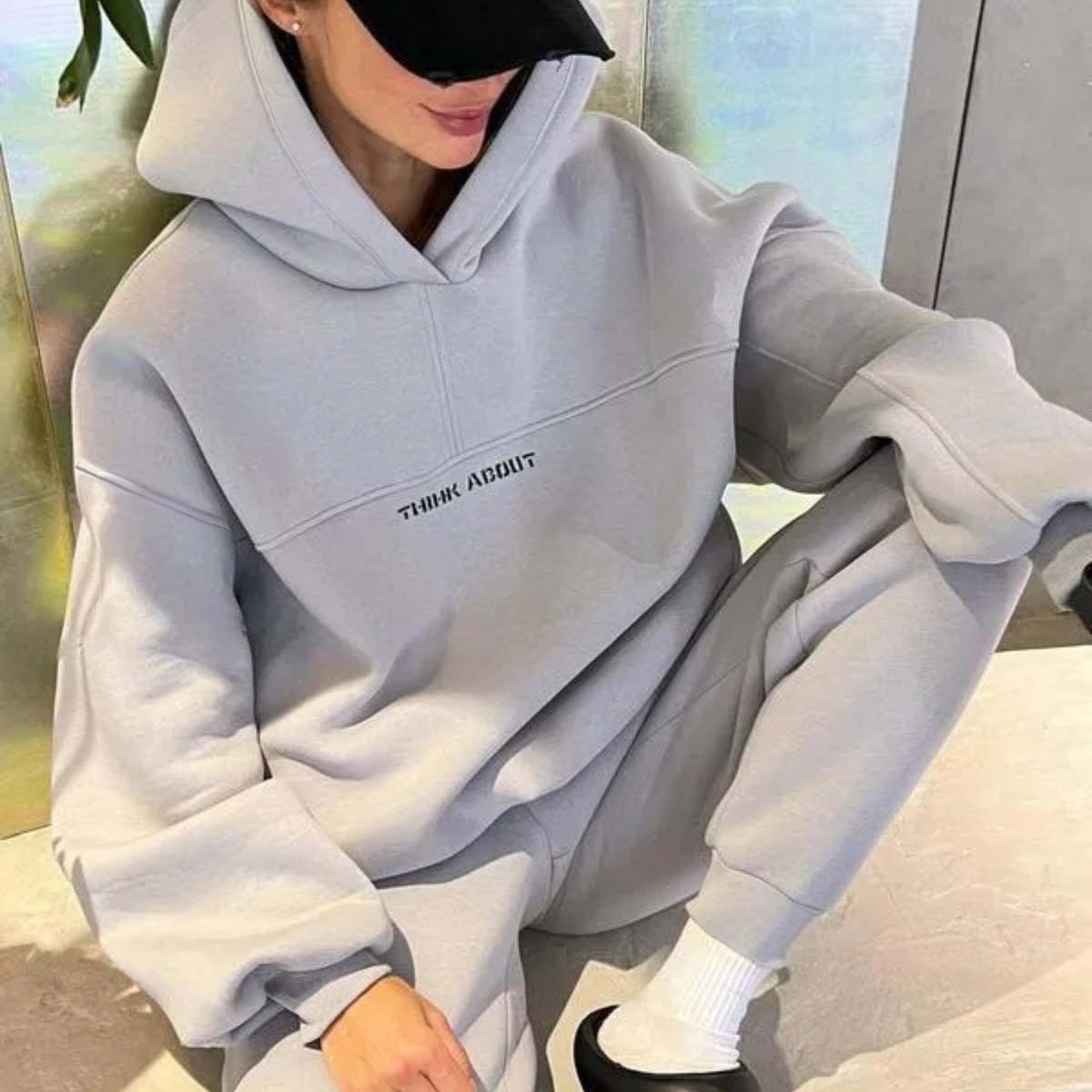 Women's Fashion Hooded Sports Casual Sweatshirt Set