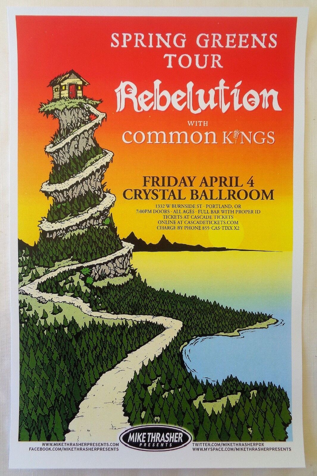 REBELUTION 2014 Gig POSTER Portland Oregon Concert