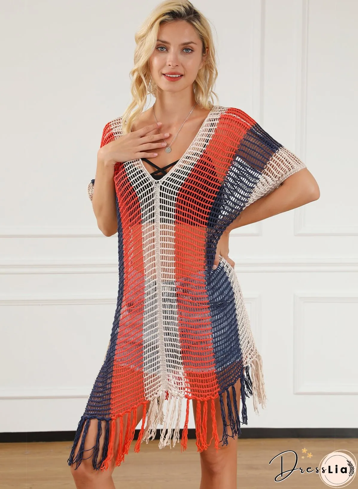 Tassel Crochet Beach Cover Up
