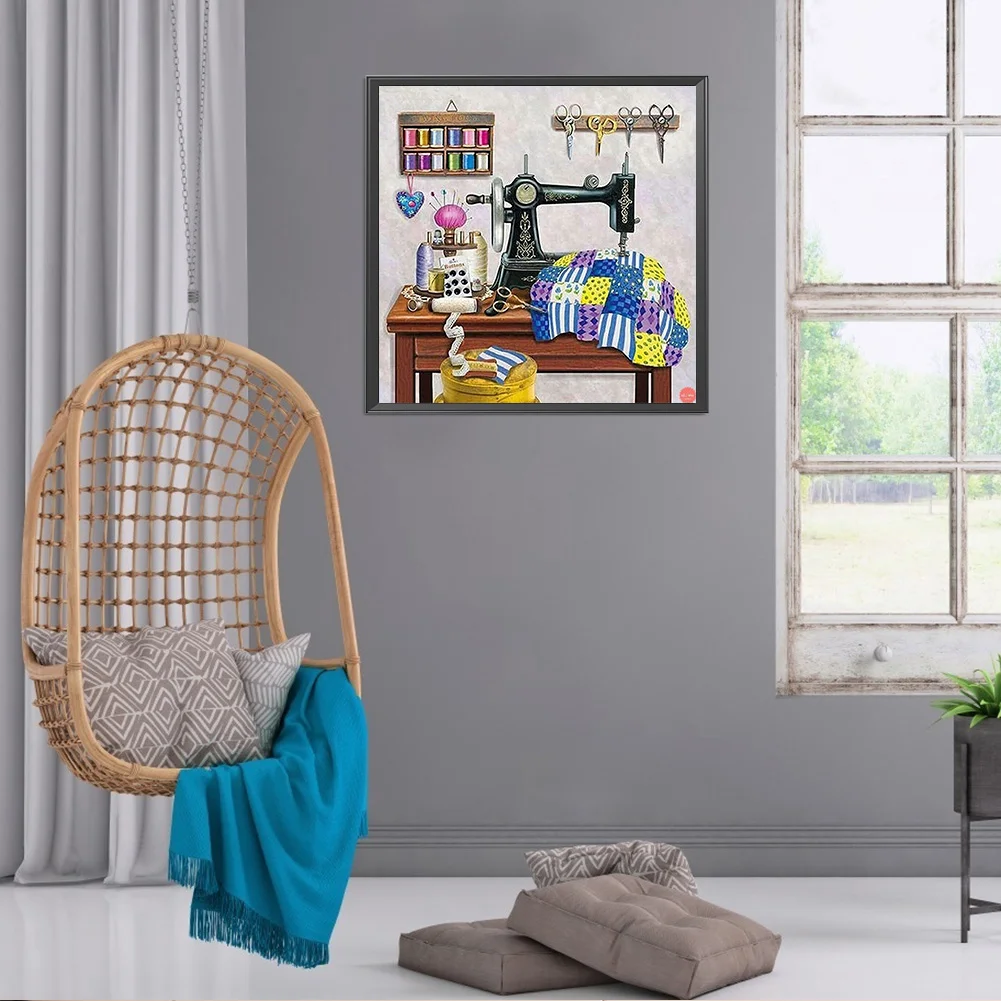 Full Round Diamond Painting 40*40cm - Sewing Machine