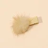 6PCS Adorable Plain Colors Fluffy Hair Pins for Baby Girls