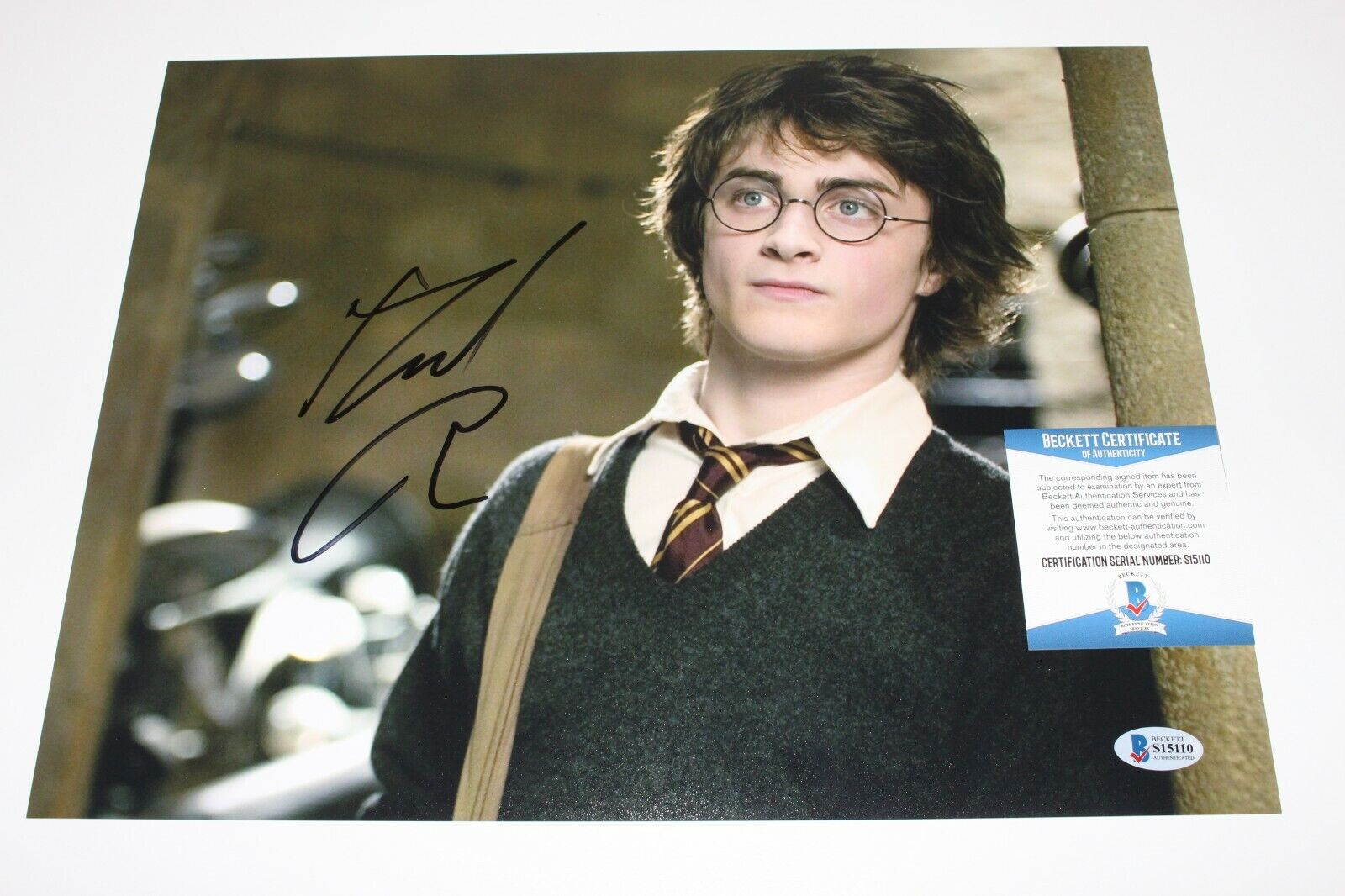 DANIEL RADCLIFFE SIGNED HARRY POTTER 11x14 MOVIE Photo Poster painting BECKETT BAS COA 2 WIZARD