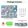 (US Local)Christmas Bear A5 Size Diamond Painting Notebook Set with 4Pcs Bookmark Gift