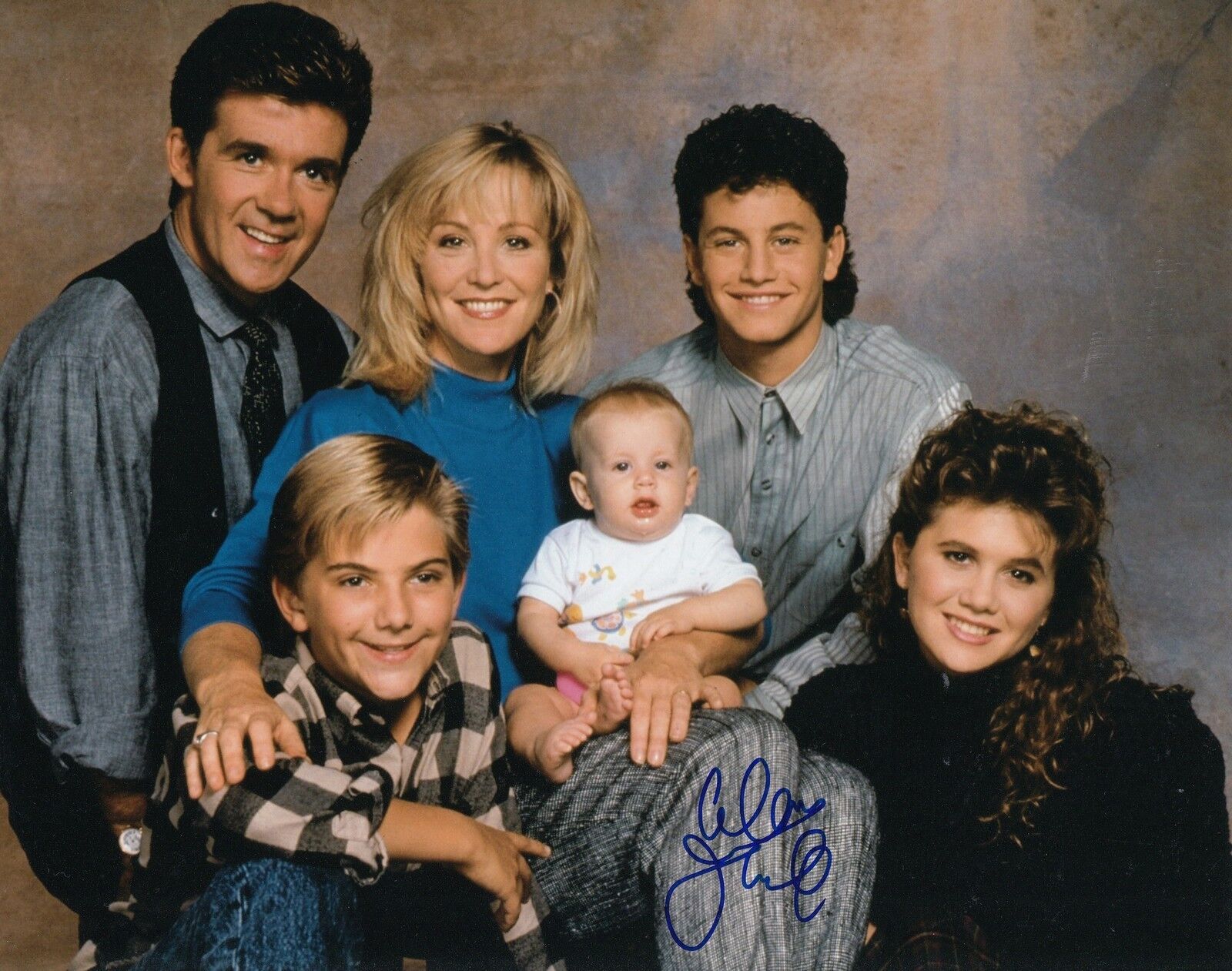 ALAN THICKE signed *FAMILY TIES* DR JASON SEAVER (CAST) 8X10 Photo Poster paintinggraph W/COA #3