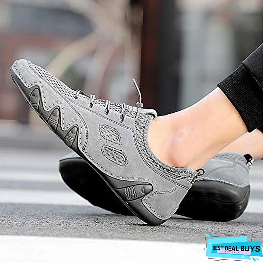 Men's Leather Driving Shoes Casual Comfort Loafer Moccasin Gray 10