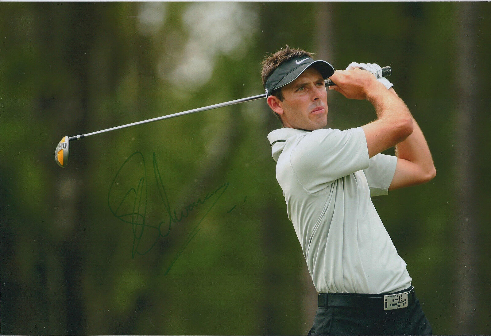 Charl Schwartzel SIGNED 12x8 Photo Poster painting AFTAL COA Great Action Shot GOLF