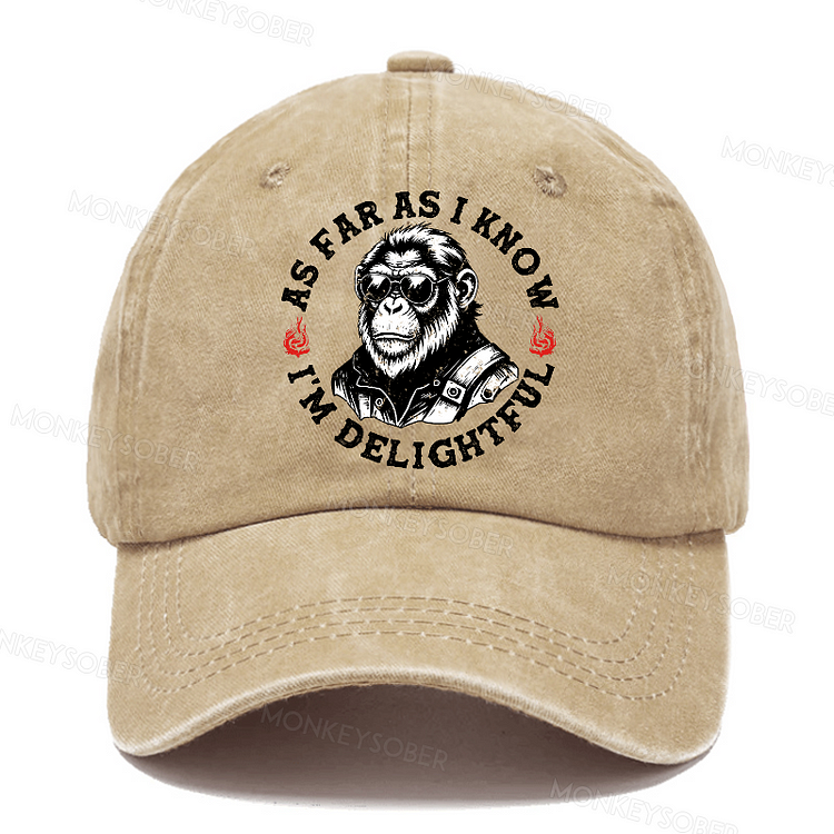 As Far As I Know I'm Delightful Washed Baseball Caps