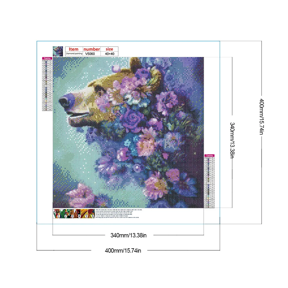 Full Round Diamond Painting 40*40cm - Bear